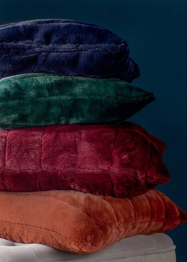 Paoletti Empress Faux Fur Filled Cushion (45cm x 45cm x 8cm)