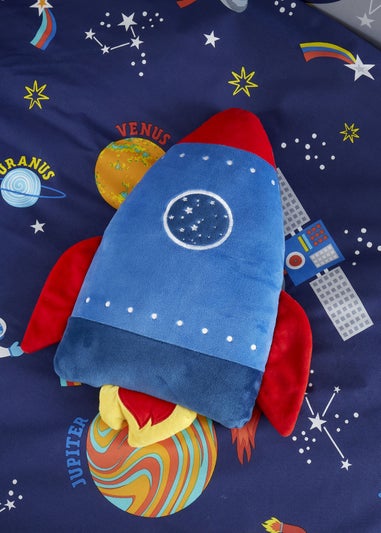Catherine Lansfield Lost In Space Rocket Shaped Cushion (45x45cm)