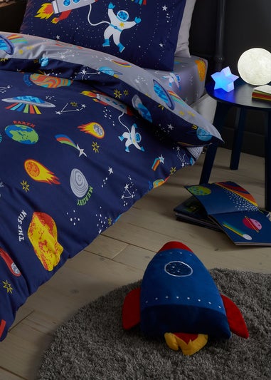 Catherine Lansfield Lost In Space Rocket Shaped Cushion (45x45cm)