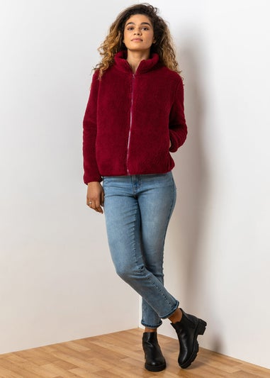 Roman Burgundy Soft Sherpa Fleece Jacket