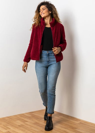 Roman Burgundy Soft Sherpa Fleece Jacket