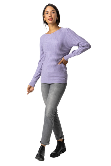 Roman Lavender Ribbed Textured Jumper