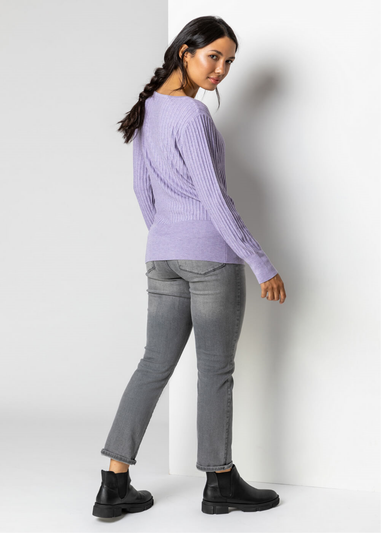 Roman Lavender Ribbed Textured Jumper