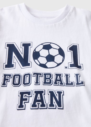 Kids White Football T-Shirt (1-7yrs)