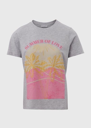 Grey Summer Love Graphic T-Shirt