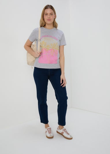 Grey Summer Love Graphic T-Shirt