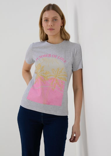 Grey Summer Love Graphic T-Shirt