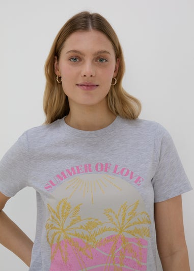 Grey Summer Love Graphic T-Shirt