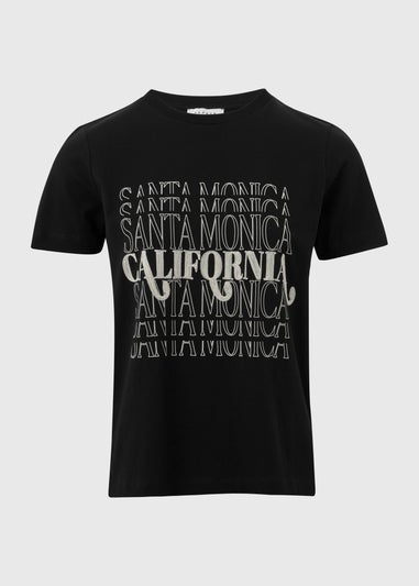 Black Santa Monica Graphic T-Shirt