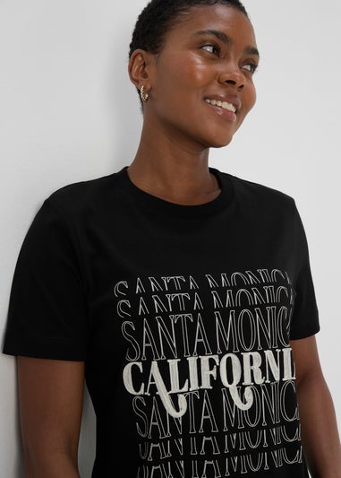 Black Santa Monica Graphic T-Shirt