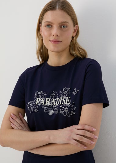 Navy Paradise Graphic T-Shirt