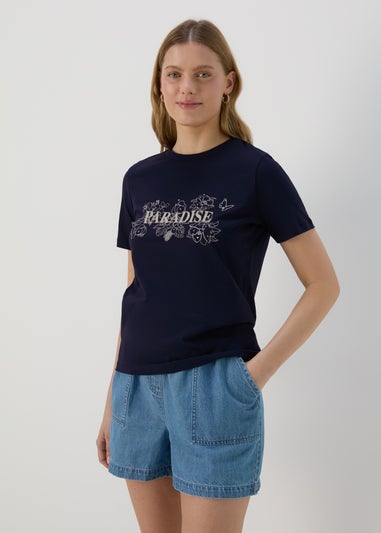 Navy Paradise Graphic T-Shirt