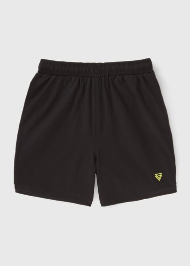 Boys Black Sports Shorts (7-15yrs)