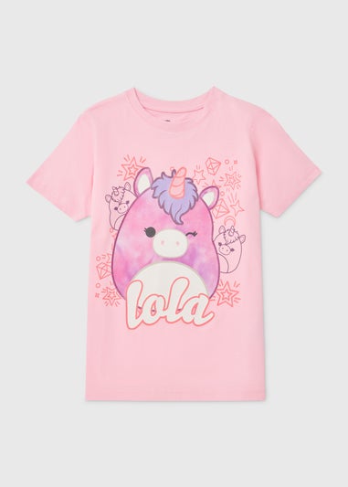 Squishmallows Girls Pink Lola T-Shirt (5-12yrs)