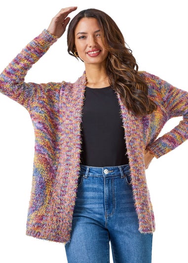 Roman Multi Fluffy Longline Cosy Cardigan