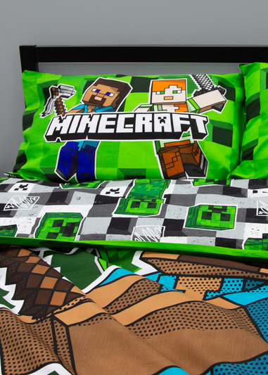 Minecraft Block Check Double Panel Duvet