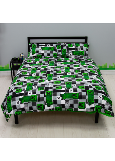 Minecraft Block Check Double Panel Duvet