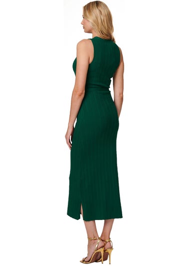 Izabel London Green Sleeveless Knit Shift Dress