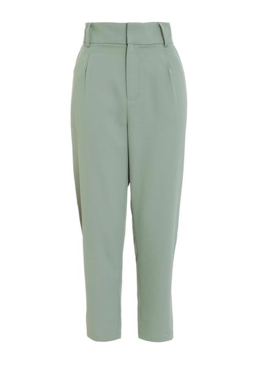 Quiz Green High Waisted Tapered Trousers