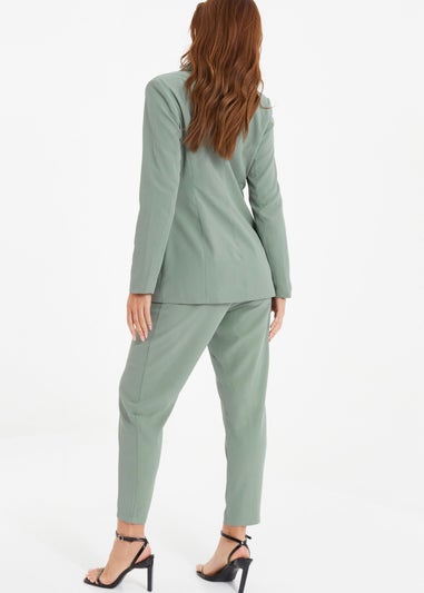 Quiz Green High Waisted Tapered Trousers