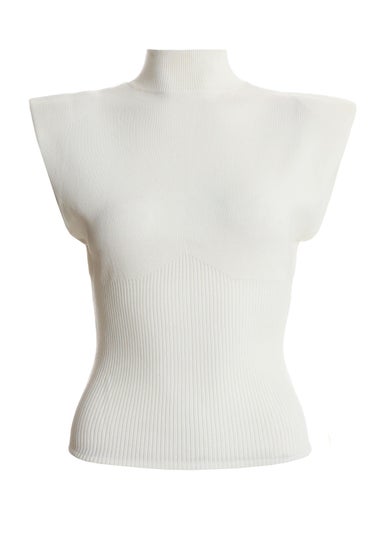 Quiz Cream Seamless Knitted Vest