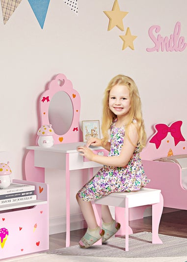 ZONEKIZ Kids Pink Vanity Set