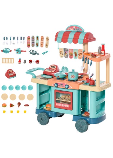 HOMCOM 50 Pcs Kids Kitchen Play Set