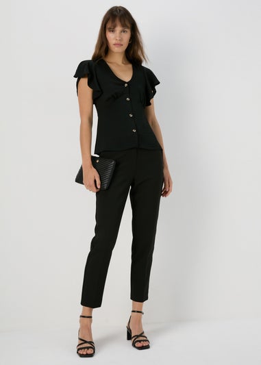 Et Vous Black Airflow Angel Sleeve Blouse Top