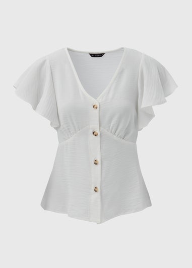 Et Vous White Angel Sleeve Airflow Blouse Top