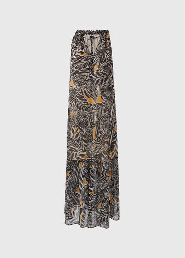 Et Vous Black Palm Printed Maxi Dress