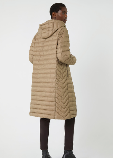 Roman Natural Longline Hooded Padded Coat