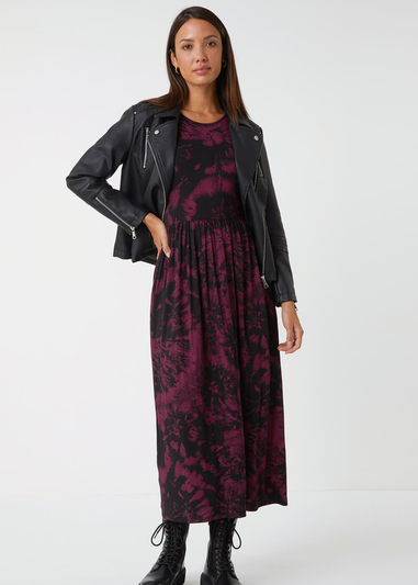 Roman Port Tie Dye Pocket Stretch Midi Dress