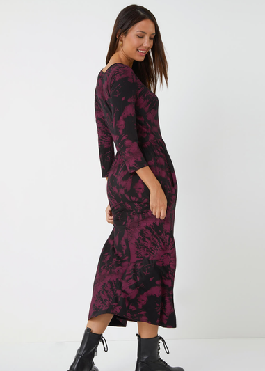 Roman Port Tie Dye Pocket Stretch Midi Dress