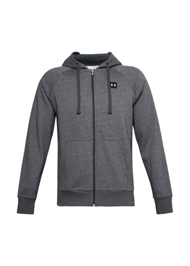 Under Armour Light Grey Rival Fleece Full Zip Hoodie