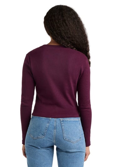 Umbro Purple Long-Sleeved Crop Top