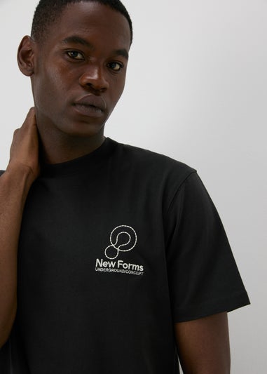 Black New Forms Applique T-Shirt