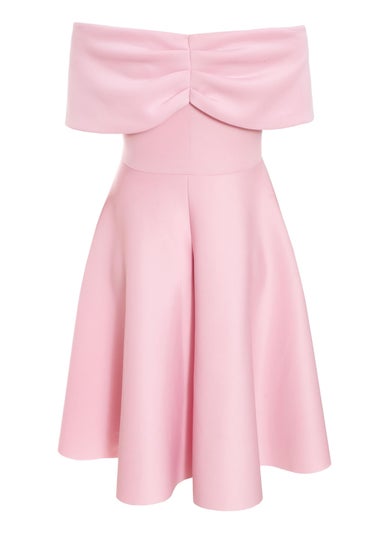 Quiz Pink Curve Midi Skater Dress