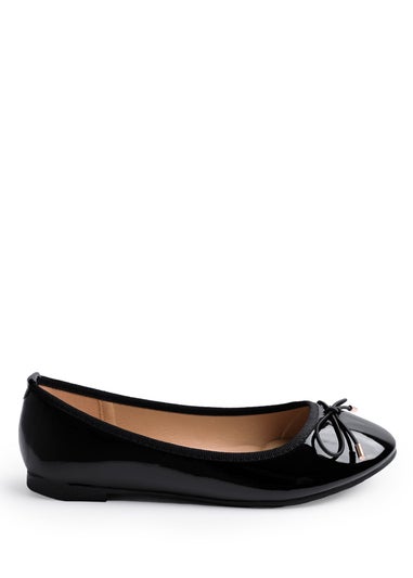 Where's That From Black Patent Bexley Slip On Flat Pumps