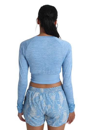 Umbro Sky Blue Pro Training Long-Sleeved Crop Top