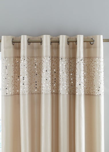 Catherine Lansfield Glitzy Sequin Lined Eyelet Curtains