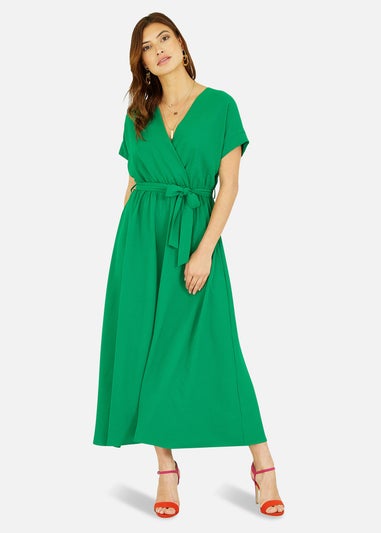 Mela Green Kimono Sleeve Midi Dress
