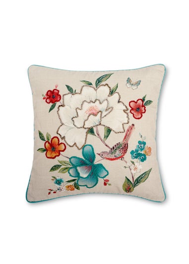 Catherine Lansfield Pippa Embroidered Filled Cushion (45x45cm)