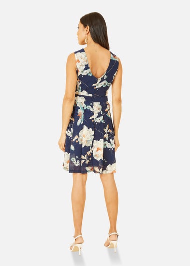 Mela Navy Floral Skater Dress