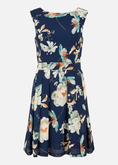 Mela Navy Floral Skater Dress