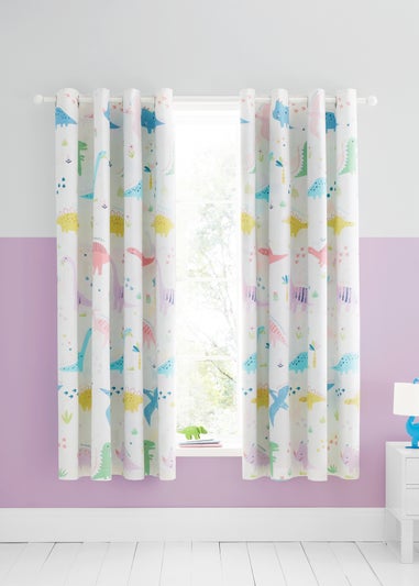 Catherine Lansfield Kids Dinosaur Friends Reversible Curtains