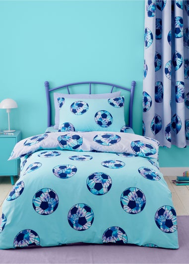 Catherine Lansfield Tie Dye Football Reversible Duvet Cover Set Lilac