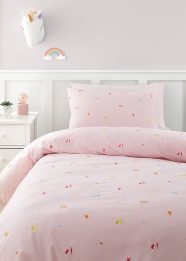 Catherine Lansfield Embroidered Unicorn Duvet Cover Set