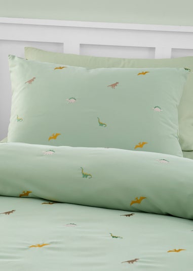 Catherine Lansfield Embroidered Dinosaur Duvet Cover Set