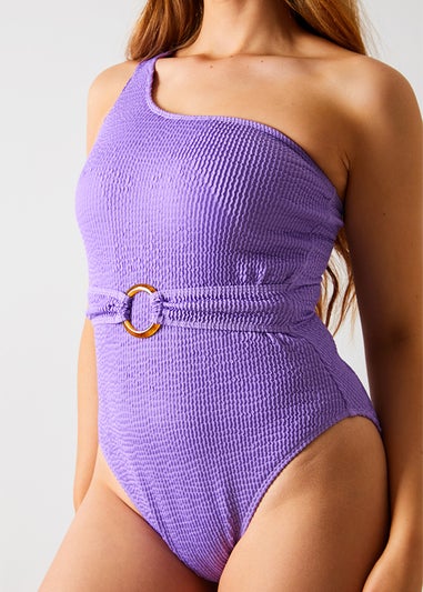 In The Style Lilac Crinkle Swimsuit