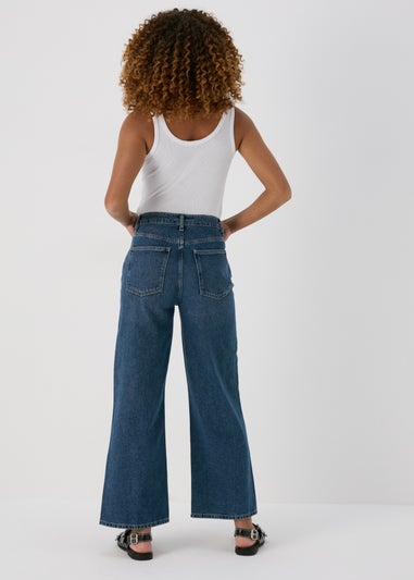 Mid Wash Wide Leg Jeans